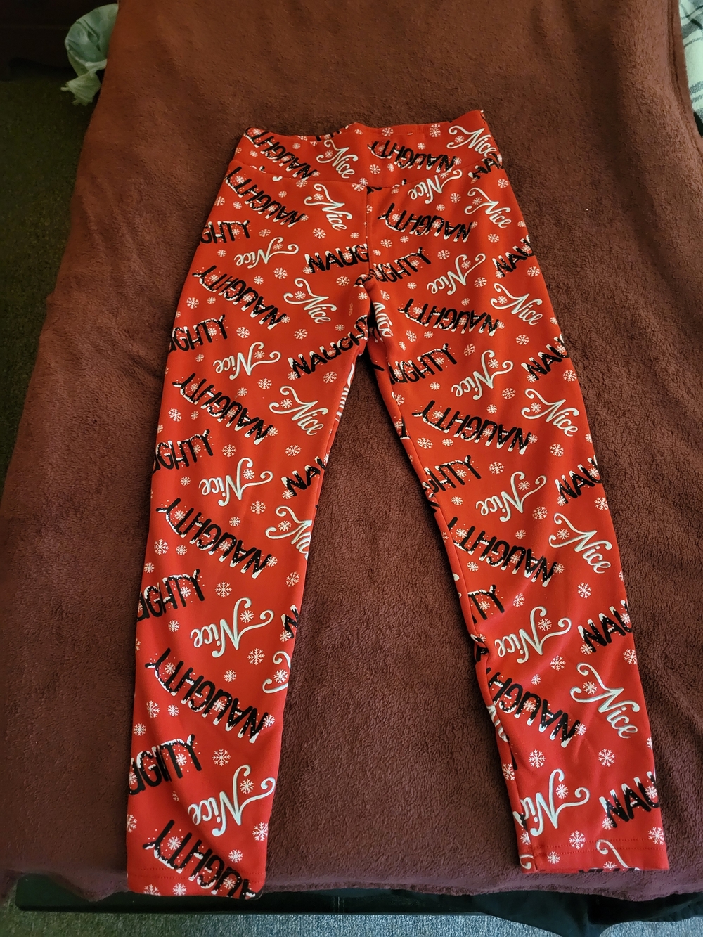 No Boundaries Red 'Nice & Naughty' Print Leggings